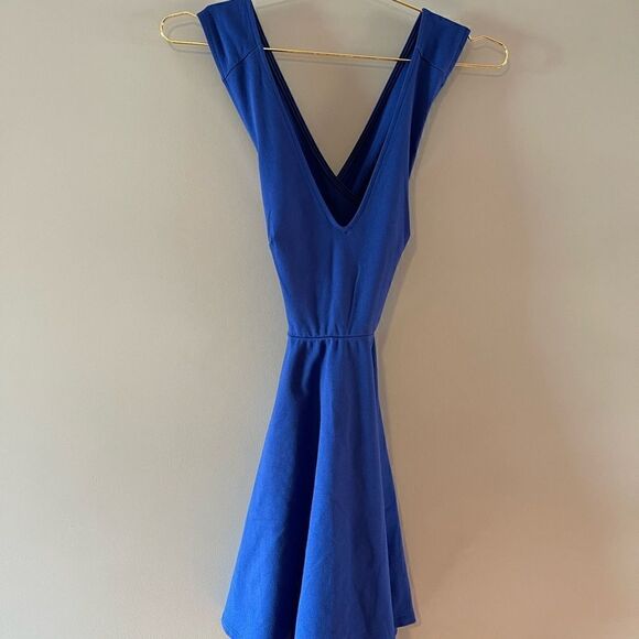 Lulus Going Steady Royal Blue Skater Dress SZ XS - Picture 4 of 13